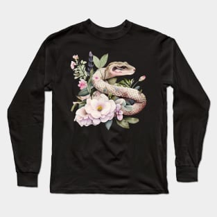 Snake with flowers Long Sleeve T-Shirt